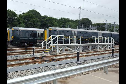 Balfour Beatty installed GRP modular access platforms and walkways from Dura Composites at sidings which have been built at Maidenhead as part of the Great Western electrification programme.